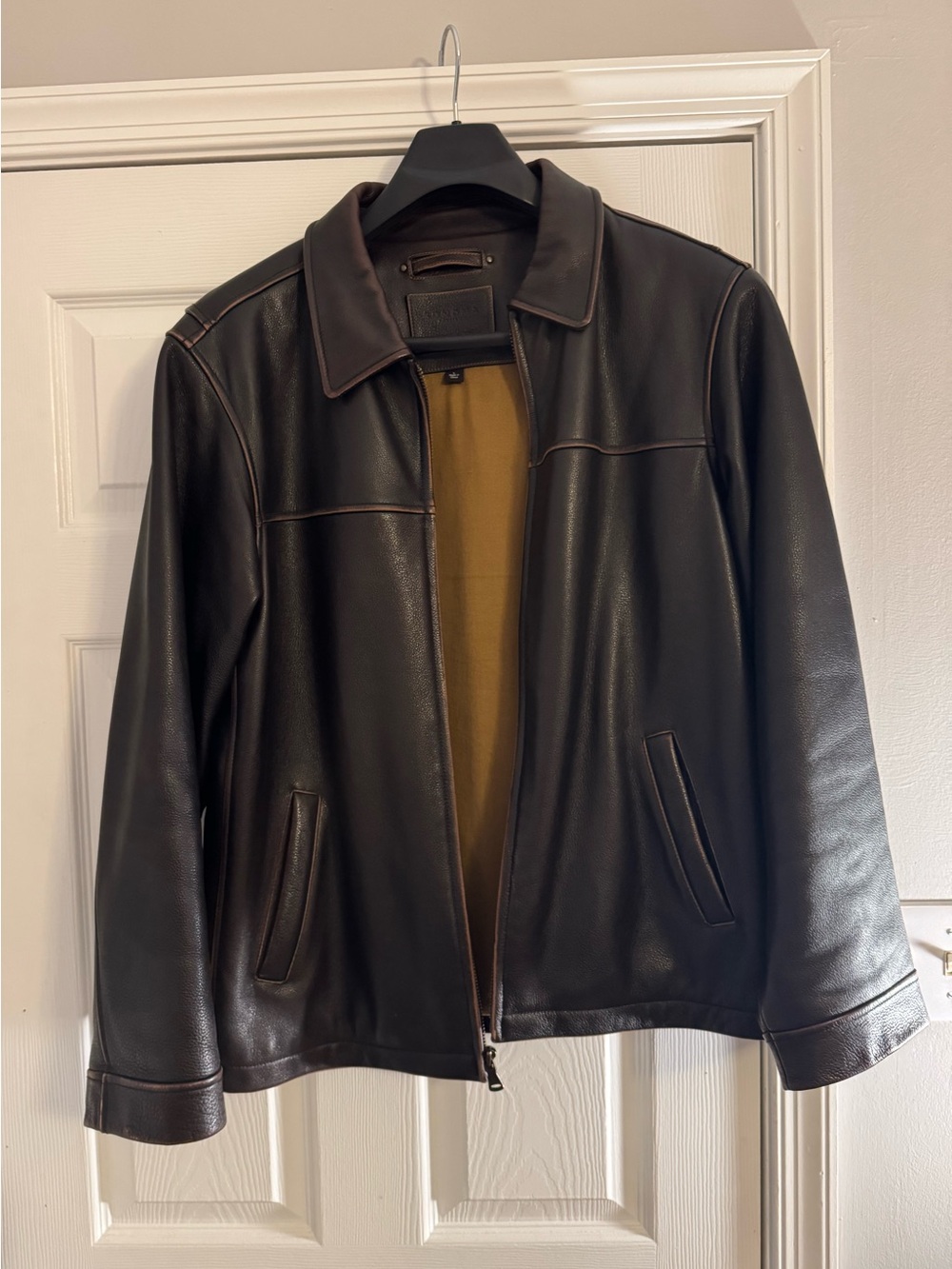 Sonoma Brown Leather Bomber Jacket